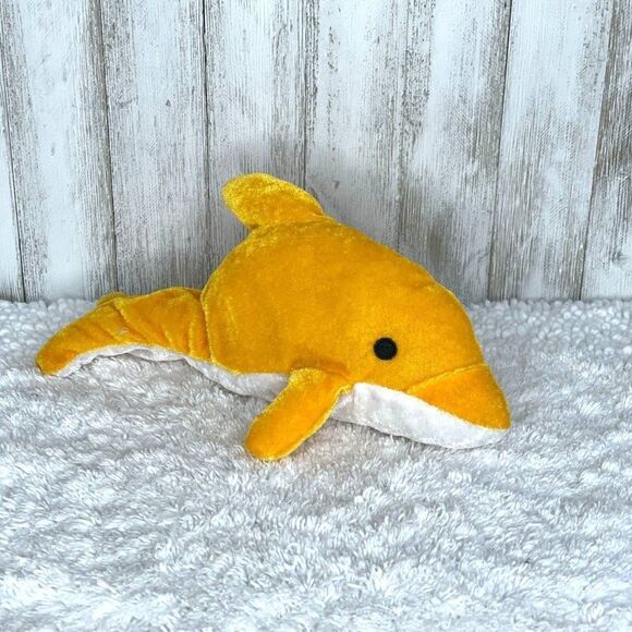 Dolphin Plush Stuffed Animal by Kellytoy Yellow - Picture 1 of 11